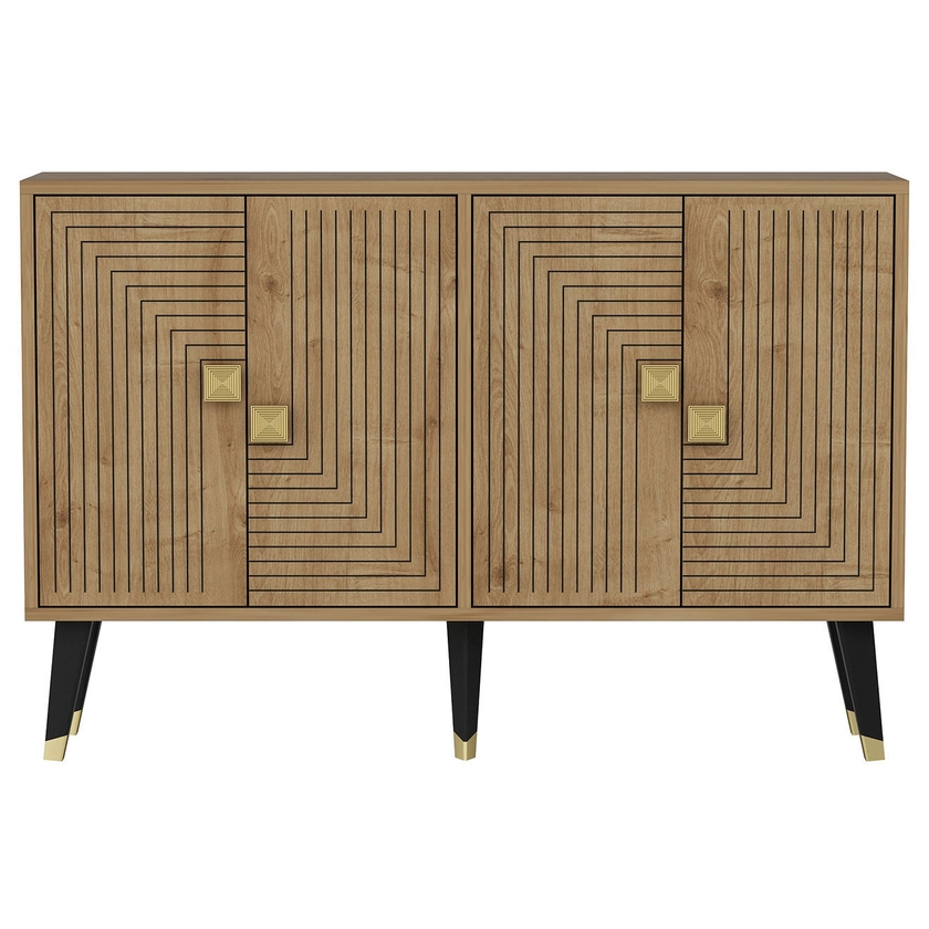 Console Ahart saphir/chêne - 120x80x30 cm | BazarChic