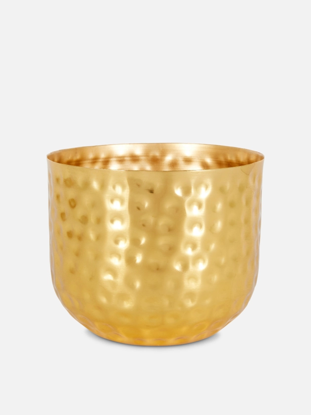 Hammered Metal Plant Pot