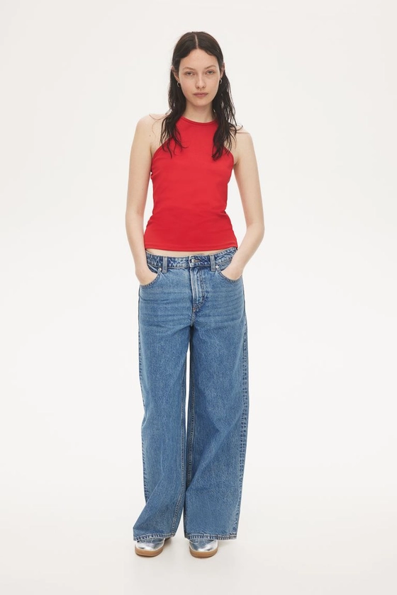 Baggy Regular Jeans - Regular waist - Extra-long legs - Light denim blue - Ladies | H&M US