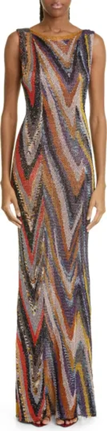 Missoni Zigzag Lamé Sleeveless Maxi Dress | Nordstrom