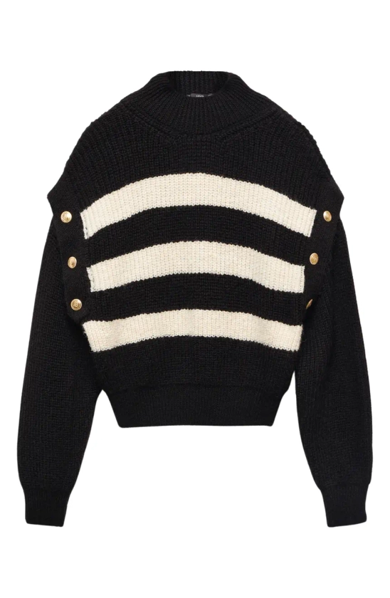 Button & Stripe Sweater