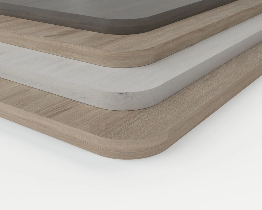 Planche sur mesure avec coins arrondis - Finitions bois