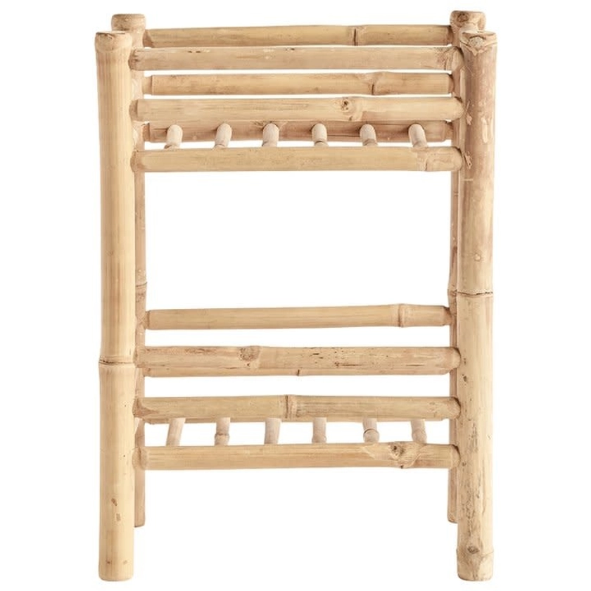 Bamboo rack with 2 shelfs, nature