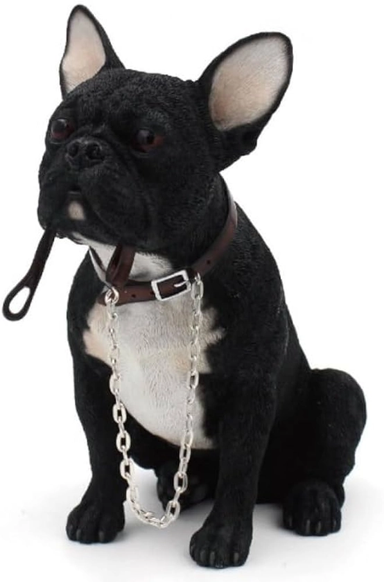 lesser and pavey Black White French Bulldog with Lead By Leonardo - Available in Box Black French Bulldog