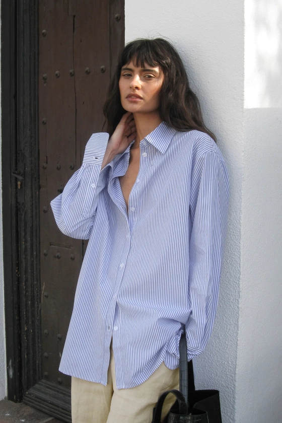 Relaxed Cotton Shirt Stripe