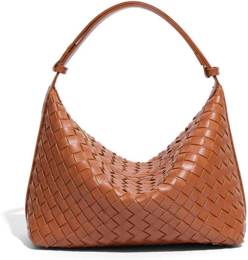 GBB Grand sac fourre-tout en cuir tissé Hobos Sac à bandoulière en cuir souple pour femme Sac de courses avec poignée sur le dessus avec fermeture éclair