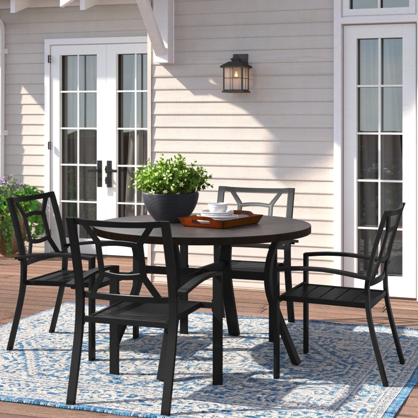 Alyah 4 - Person Round Outdoor Dining Set