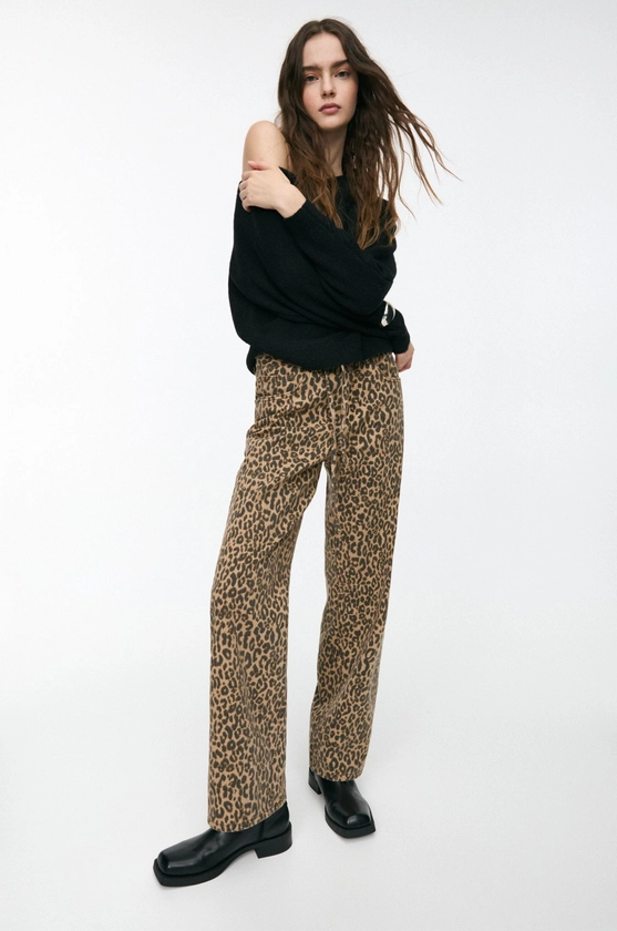 Leopard print baggy jeans - pull&bear