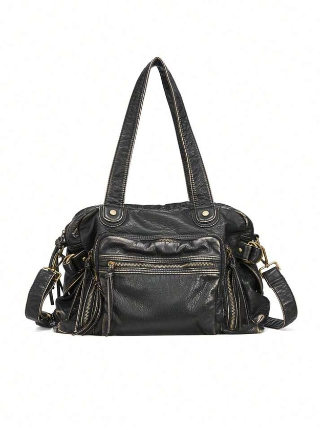 Sac fourre-tout vintage pour femmes, sac à main et sac à bandoulière à poignée supérieure, sac bandoulière avec sangle d'épaule réglable, sac professionnel tendance décontracté pour femmes, parfait pour le bureau et le travail