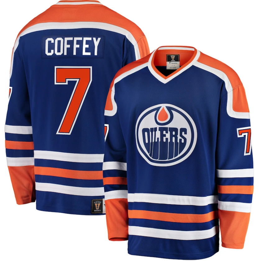 Men's Edmonton Oilers Paul Coffey Fanatics Branded Blue Premier Breakaway Retired - Player Jersey