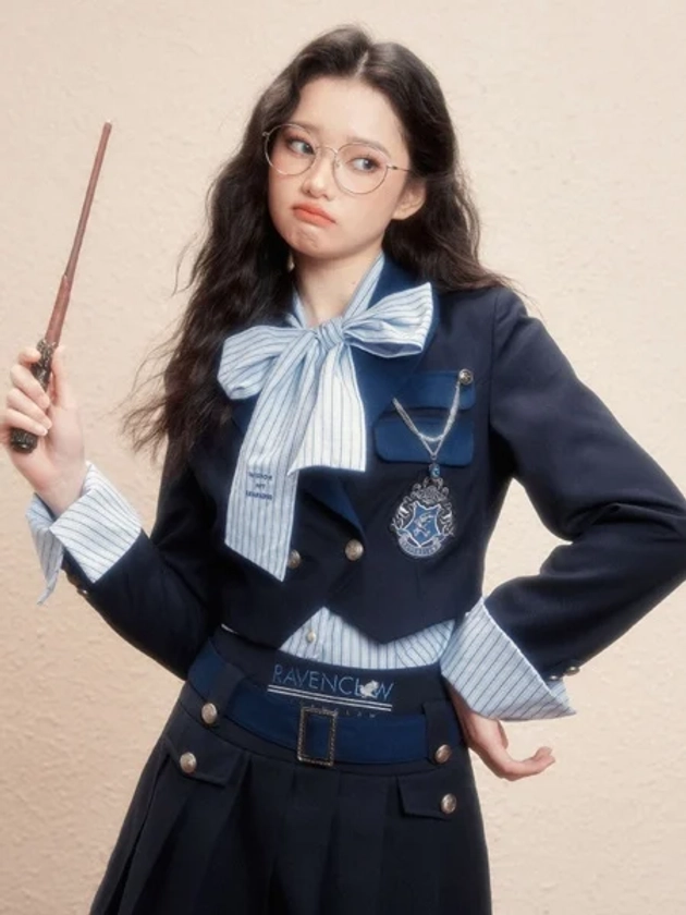 [64.34€]Applique Serdaigle Blazer court bleu foncé Collaboration Harry Potter