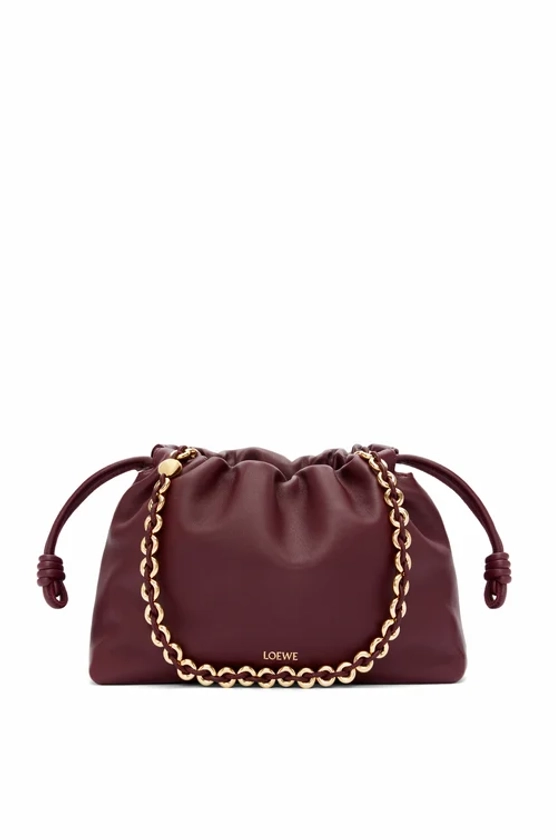 Medium Flamenco purse in mellow nappa lambskin Dark Burgundy - LOEWE