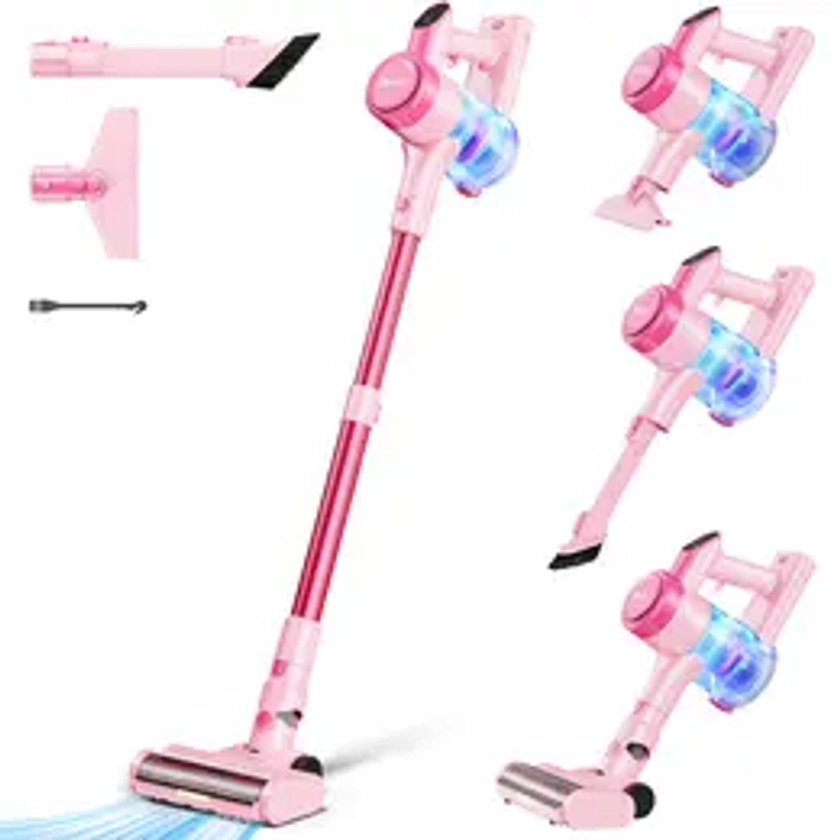 Dezkly Cordless Vacuum Cleaner, 300W 23KPa Lightweight Stick Vacuum with 48mins Runtime Battery, 3 Suction, LED Display, Powerful Vacuum Cleaner with Sofa Brush for Hard Floor/Carpet/Pet Hair/Car