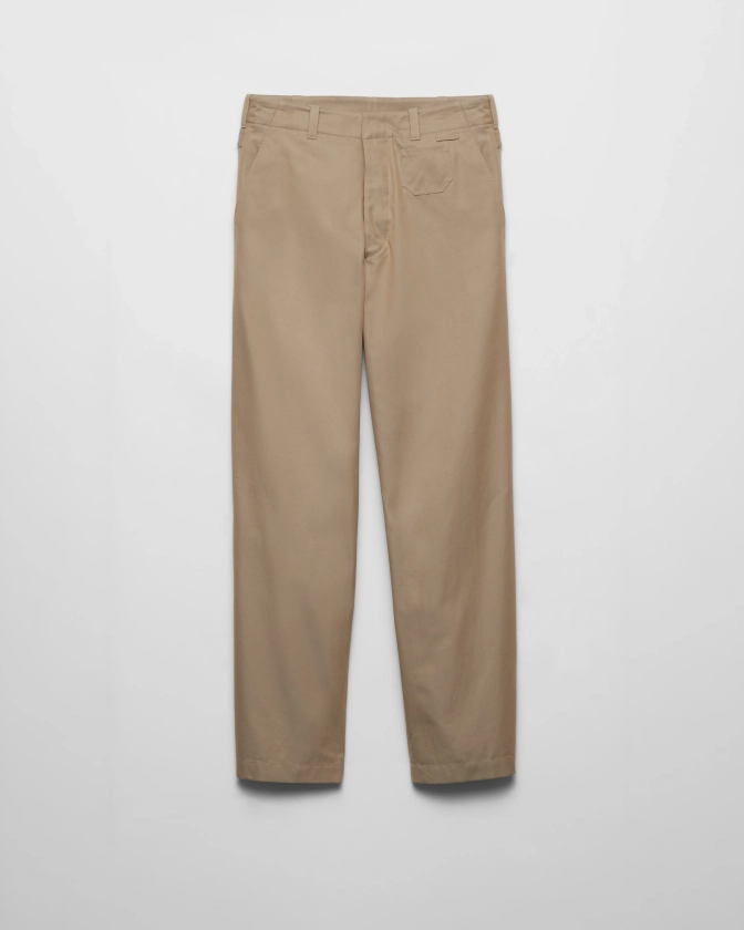 Pantalon En Coton Beige | PRADA