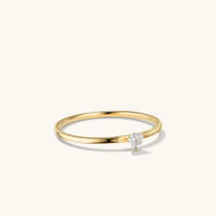 Gemstone Trillion Stacker Ring : Handcrafted in 14k Gold | Mejuri
