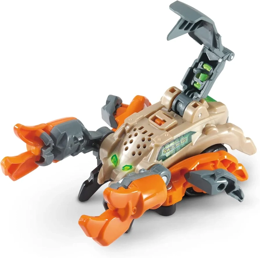 VTech Switch & Go Dinos Striker the Scorpion, Kids Toy, Interactive Toy that Switches Into a Car, 2-In-1 Educational Toy for Boys & Girls 3, 4, 5, 6+ Year Olds, English Version, Orange