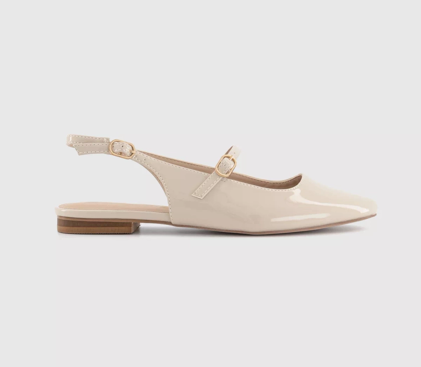 OFFICE Firefly Mary Jane Slingbacks Off White Patent - Flat Shoes for Women