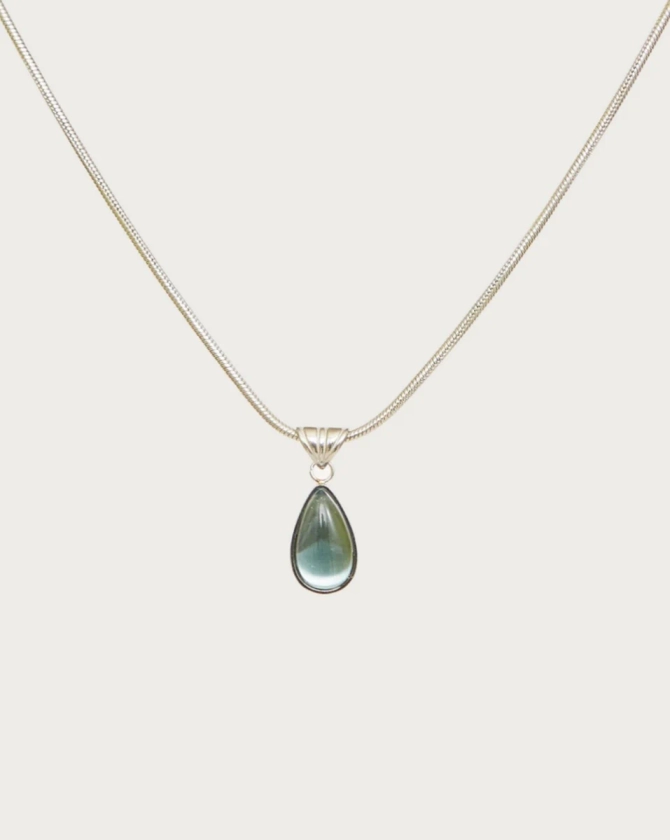 Waterdrop Necklace in Marine Blue | En Route Jewelry | En Route Jewelry