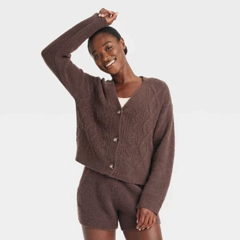 Women's Sweater Cardigan - Auden™ Brown M