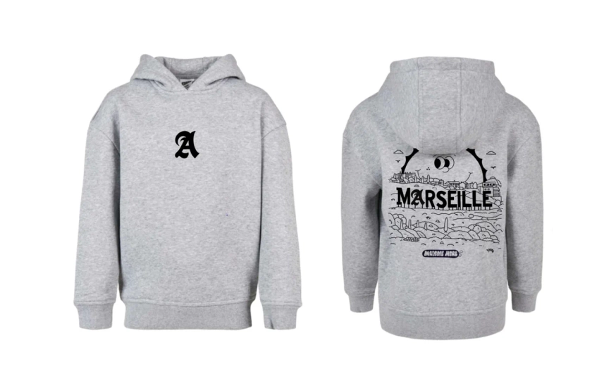 HOODIE MARSEILLE HOLY AZED X MAISON MÈRE GRIS