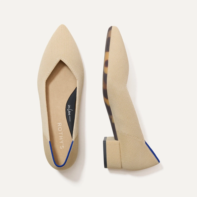 Pointed Toe Heel in Sandstone | Pointed Toe Block Heels