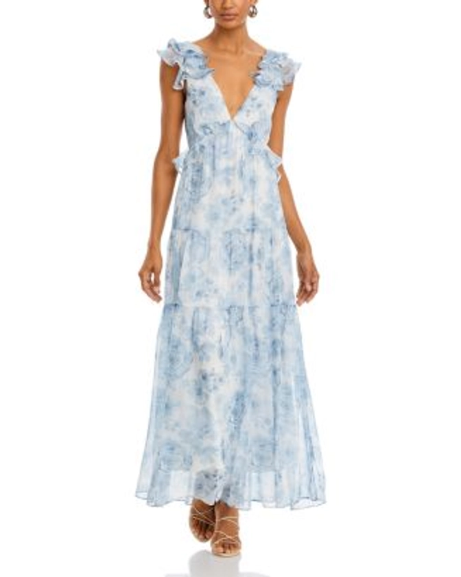 AQUA Ruffle Trim Maxi Dress - 100% Exclusive Women - Bloomingdale's