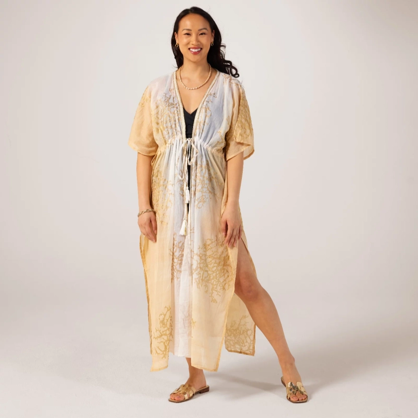 Izabel London Printed Long Kaftan Dress - QVC UK