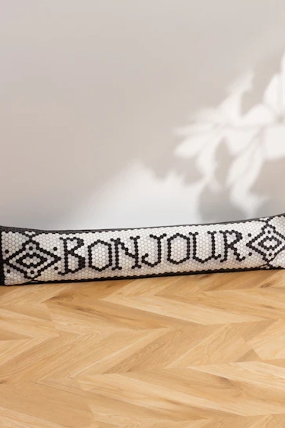 Buy Furn Black Bounjour Mosaic Message Velvet Draught Excluder from the Next UK online shop