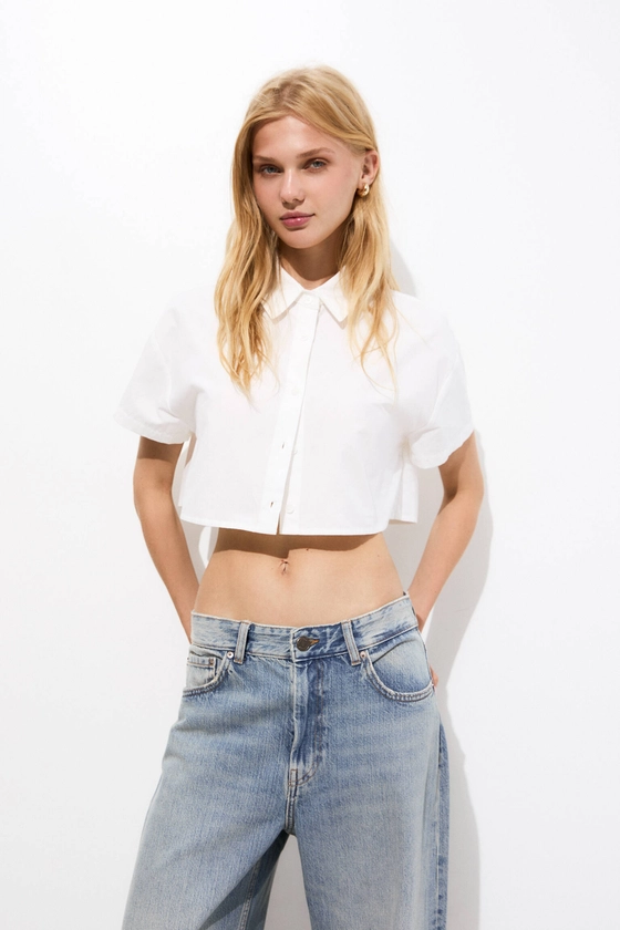 Chemise cropped manches courtes - pull&bear