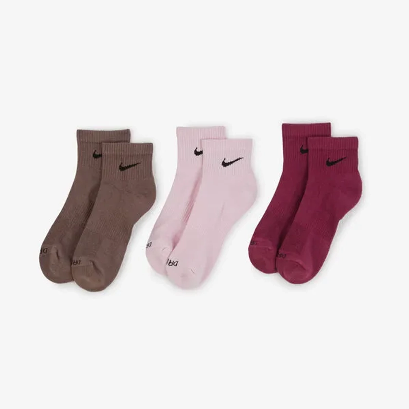 NIKE CHAUSSETTES X3 ANKLE SOLID COLOR ROSE/MULTICOLORE | Courir.com