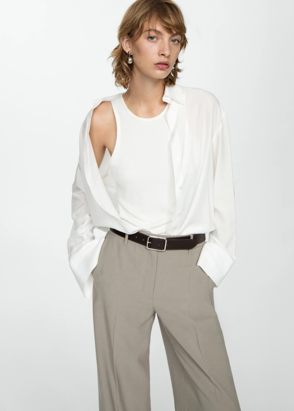 Soepelvallende lyocell blouse - Dames | MANGO Nederland