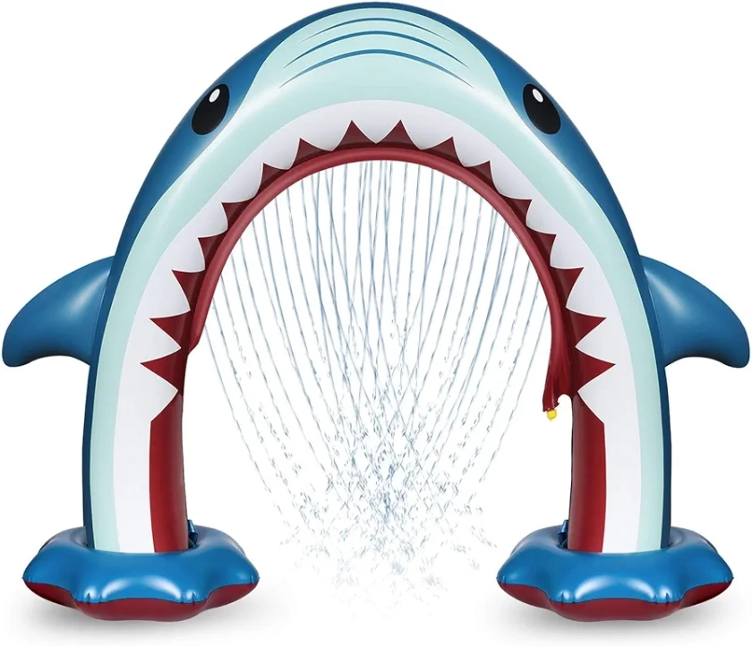 Anpro Giant Shark Sprinkler Kids Inflatable Water Toy Summer Outdoor Play Sprinkler