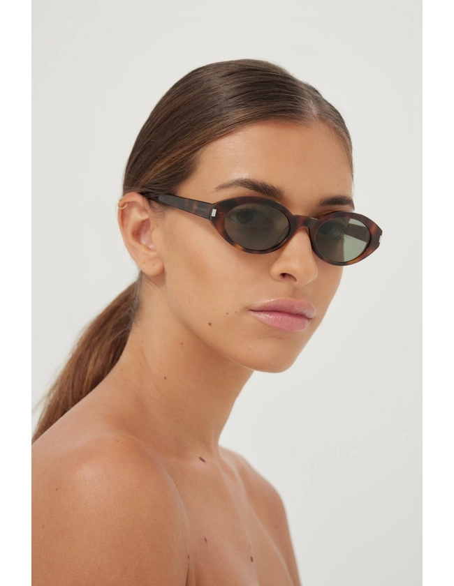 Saint Laurent oval micro havana sunglasses