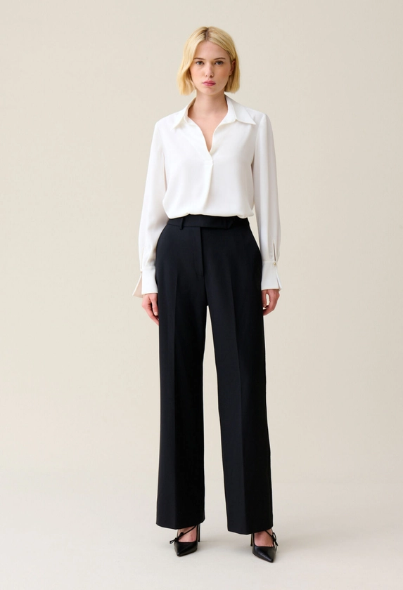 Pantalon tailleur laine marine | Claudie FR