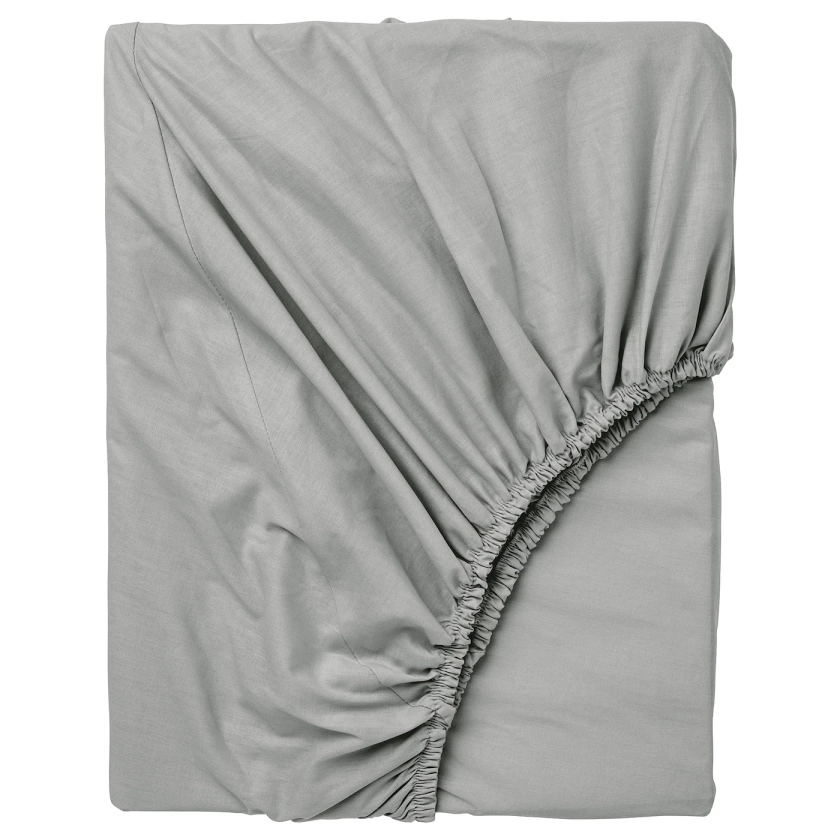 DVALA Fitted sheet - light grey Double