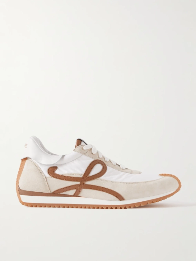 LOEWE + Paula's Ibiza Flow Runner Leather-Trimmed Suede and Shell Sneakers for Men | MR PORTER