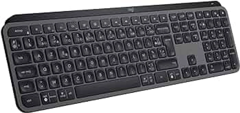 Logitech MX Keys S Clavier sans Fil Rechargeable USB C, Clavier Silencieux, Plat, Rétroéclairé, Touches Ergonomiques et Programmables, Bluetooth, Windows PC, Linux, Chrome, Mac,AZERTY Français-Gris