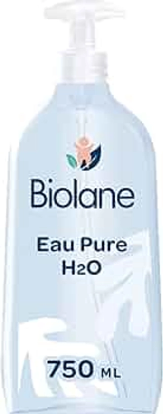 BIOLANE - Eau Pure H2O - Nouveau Packaging - Nettoyant Pour Le Visage, Corps Et Siège Du Bébé - Sans rinçage - 1 flacons-pompe 750ml - Fabriqué en France