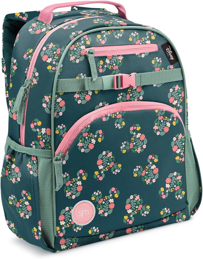 Simple Modern Disney Toddler Backpack for School Girls | Kindergarten Elementary Kids Backpack | Fletcher Collection | Kids - Medium (15" tall) | Mickey Mouse Floral on Riptide