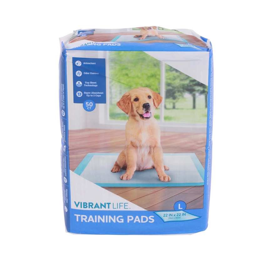 Vibrant Life Training Pads, Dog & Puppy Pads, 22 in x 22 in, 50 Count - Walmart.com