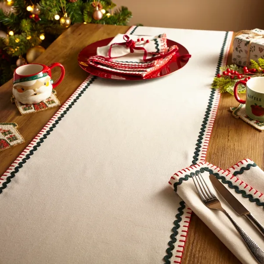 Embroidered Edge Table Runner