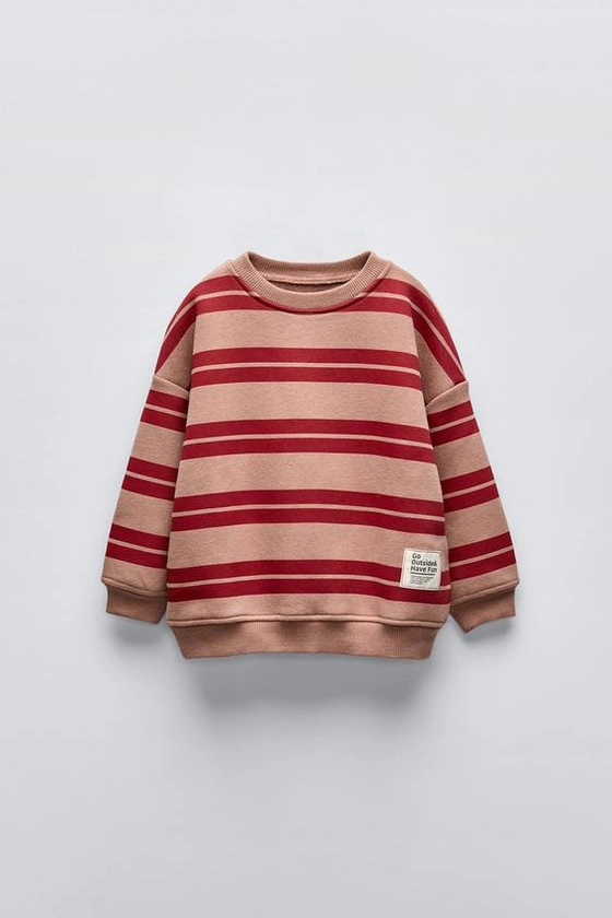 STRIPED SWEATSHIRT WITH LABEL