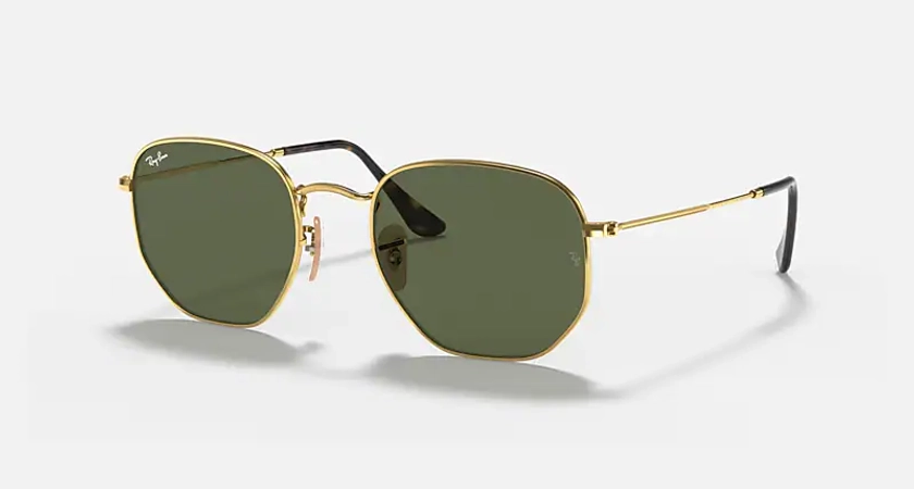 Les lunettes de soleil HEXAGONAL FLAT LENSES en Doré arista et Vert G-15 - RB3548N | Ray-Ban® FR