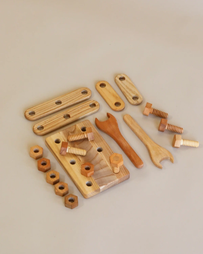 Handmade Wooden Building Tool Set