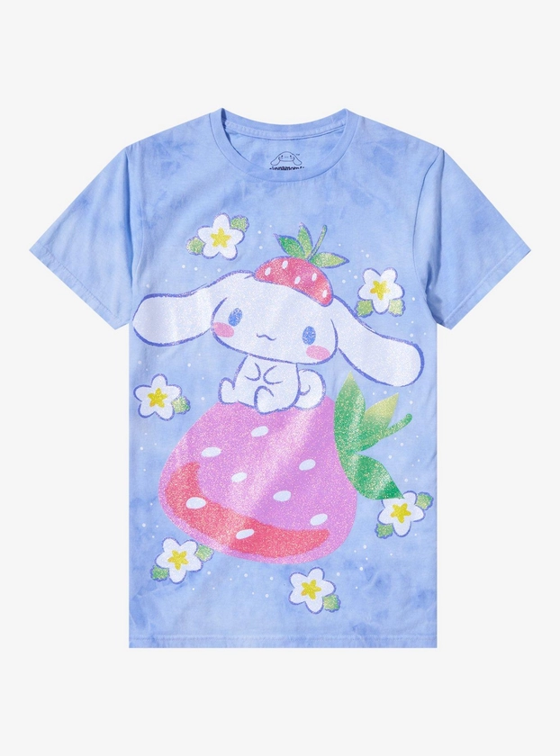 Cinnamoroll Strawberry Iridescent Glitter Boyfriend Fit Girls T-Shirt