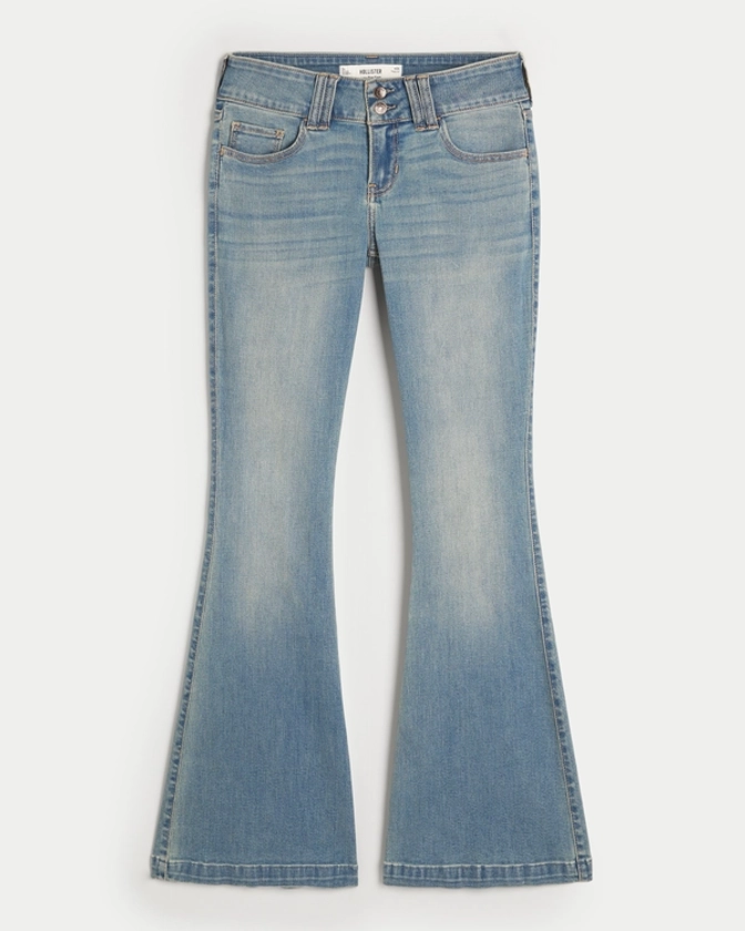 Women's Low-Rise Medium Wash Flare Jeans | Women's Bottoms | HollisterCo.com