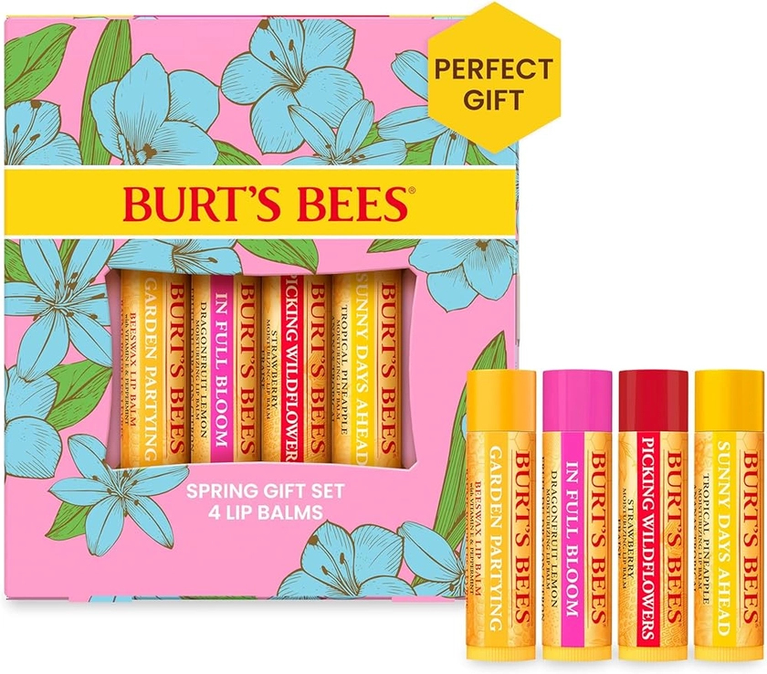 Burt's Bees set de regalo, Cera de abejas, Fresa, Piña, pitahaya con limón, 4x4.25gr, Hydratant : Amazon.fr: Beauté et Parfum