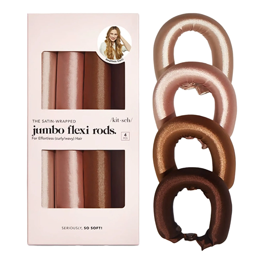 Acheter Kitsch Satin Wrapped Jumbo Flexi Rods Rosewood en ligne | Boozyshop!