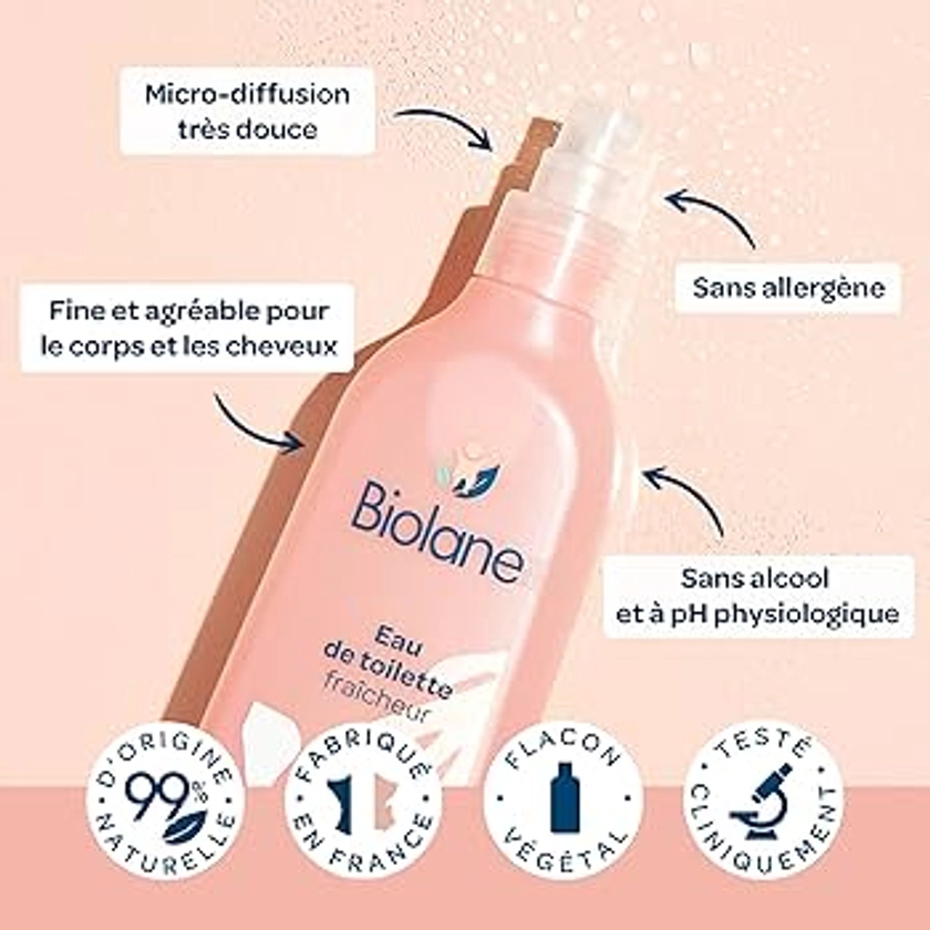 BIOLANE-Eau de toilette bebe Fraicheur -Parfume Bébé après la Toilette- NOUVELLE FORMULE - Pour Fille et Garçon-200ml-Fabriqué en France : Amazon.fr: Hygiène et Santé