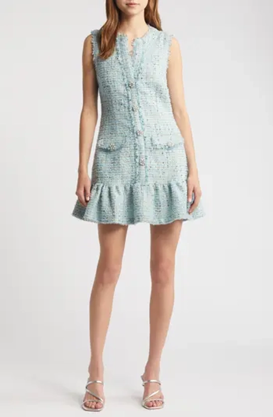 LIKELY Angeline Button Front Tweed Minidress | Nordstrom